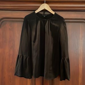 J Crew Drapey Blouse with Button Neck Closure